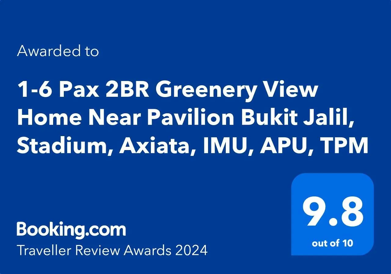 1-6 Pax 2Br Greenery View Home Near Pavilion Bukit Jalil, Stadium, Axiata, Imu, Apu, Tpm Kuala Lumpur Apartman